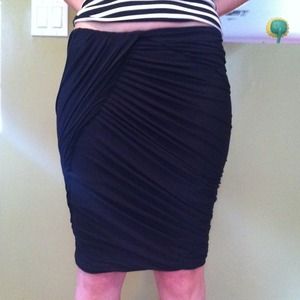 New York & Co Collection black ruched pencil skirt