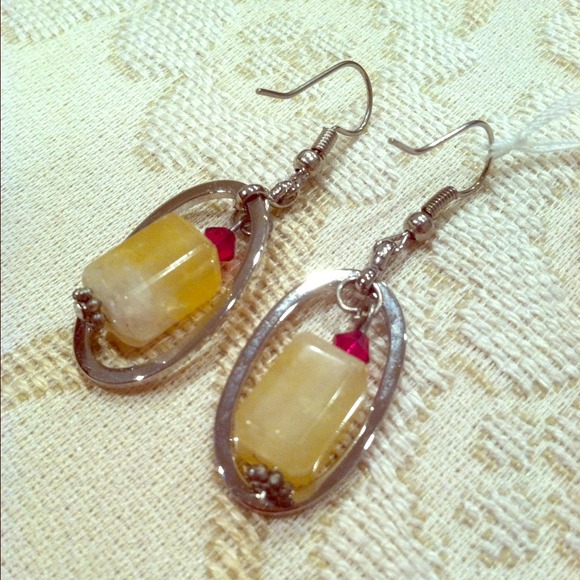 Brand New Handmade jade earrings