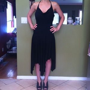 bebe black scoop neck dress