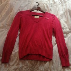 Hot pink Hollister v-neck sweater size extra small