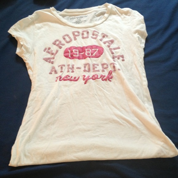 Aeropostale white and pink tee
