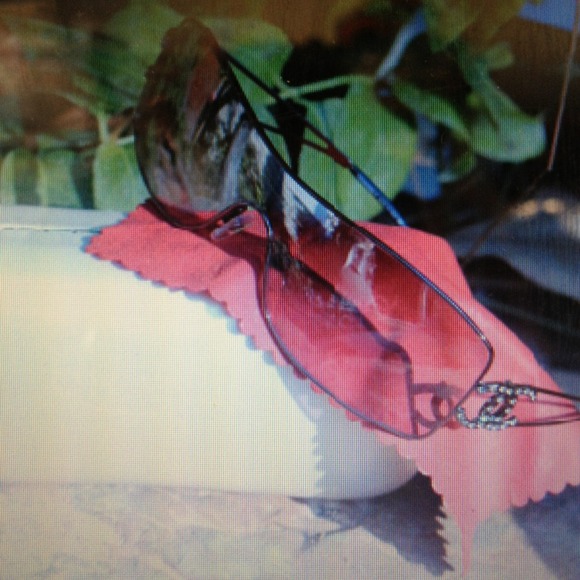 Rare Chanel Sunnies w Rose Colored Shield Lens