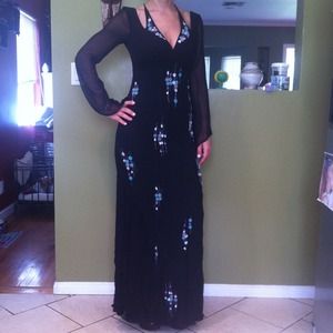 Nicole Miller black embroidered dress
