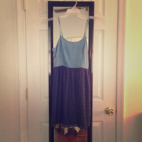 Blue lace summer dress