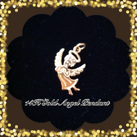 14K Yellow Gold Angel Pendant! - Picture 2 of 3
