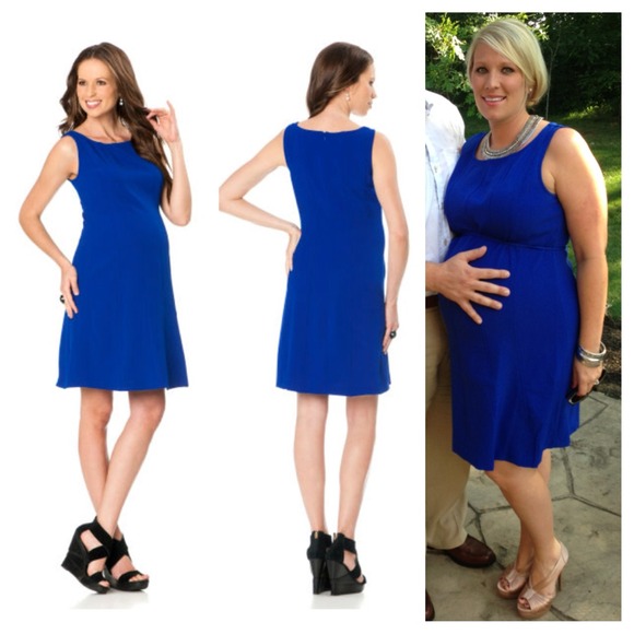 A Pea in the Pod Sapphire Blue Maternity Dress