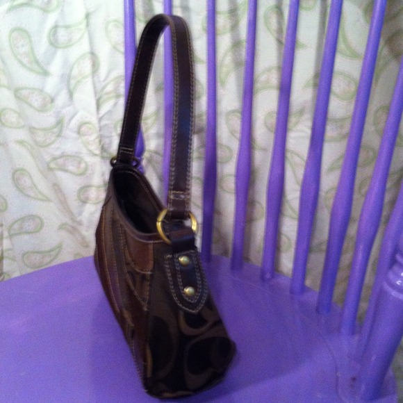 Small partial leather handbag - Picture 2 of 4
