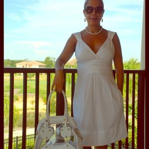 White summer cocktail dress.