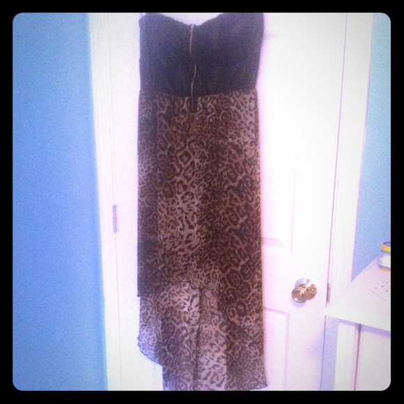 Dresses & Skirts - ❤ STRAPLESS HIGH LOW CHEETAH DRESS