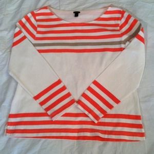 Coral Stripped Top