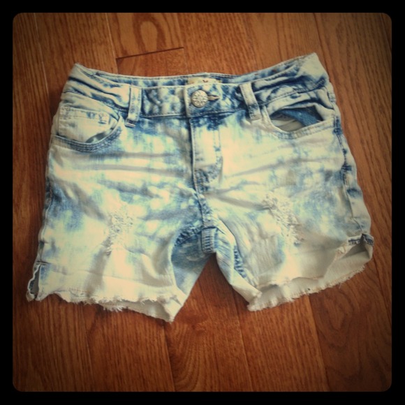 Bleached ripped shorts