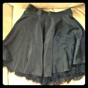 Black lace accent skirt