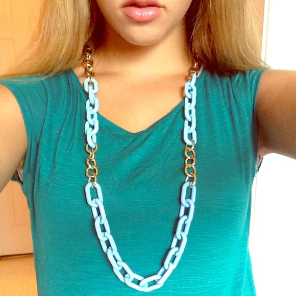 Blue and Gold chain necklace