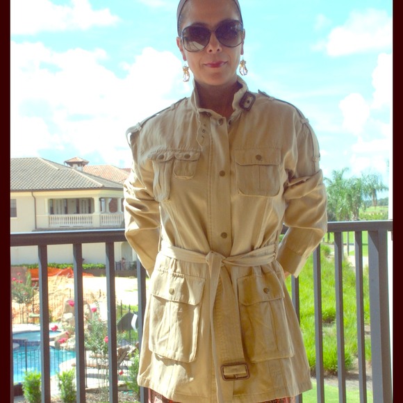 Silk golden rain coat