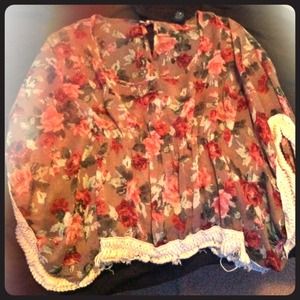Floral sash top