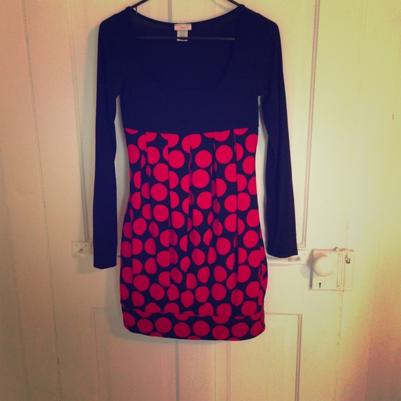 Adorable Long Sleeve Polka Dot Dress