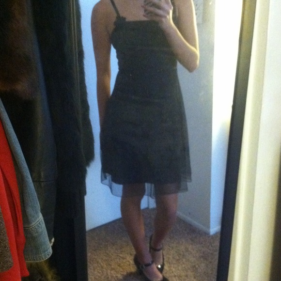 Black dress with little black flowers