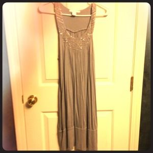 Grey beaded dress!