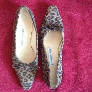Manolo Blahnik leopard flats