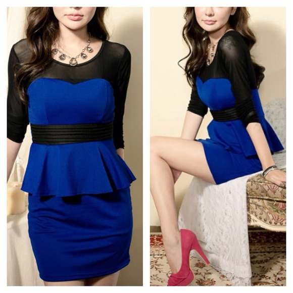 📛SOLD📛Royal blue peplum dress