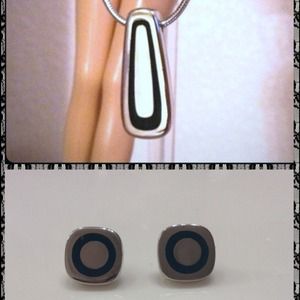 Silver & Black Necklace & Earrings