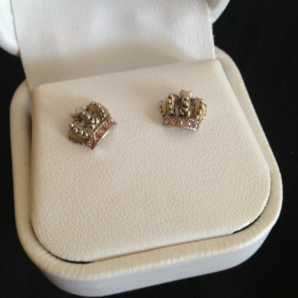 Authentic Juicy Couture Gold Crown Earrings