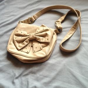 Forever 21 Cream Color Studded Crossbody Bag