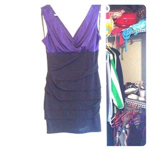 Black and purple cocktail dress