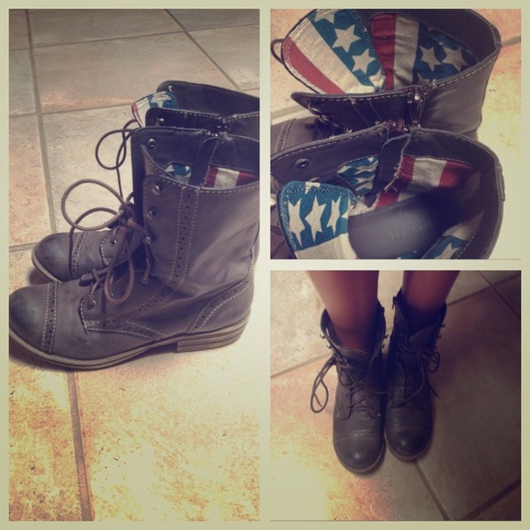 Grey/Brown Combat Boots ON HOLD