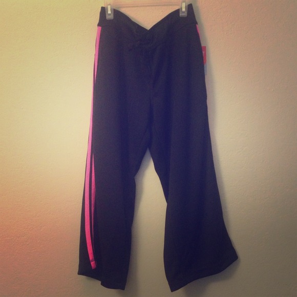 Pink Striped Workout Capris NWT