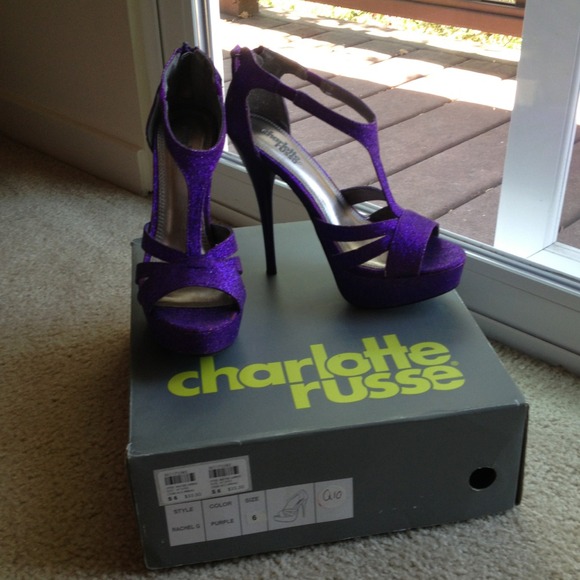 Purple glitter heels