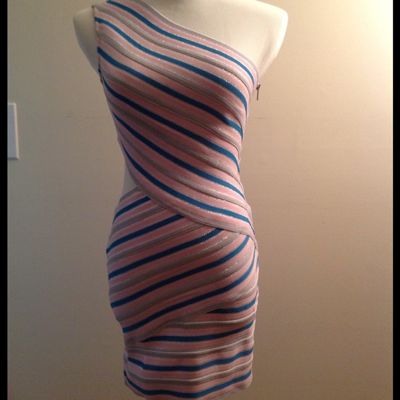 Wow couture one shoulder bandage dress Small NWOT