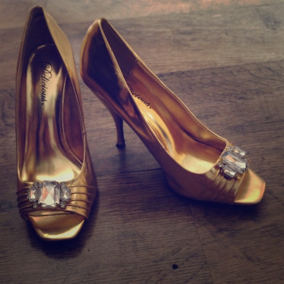 Metallic Gold Heels