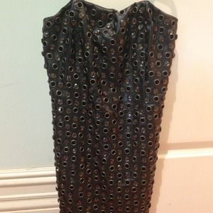 Black leather dress