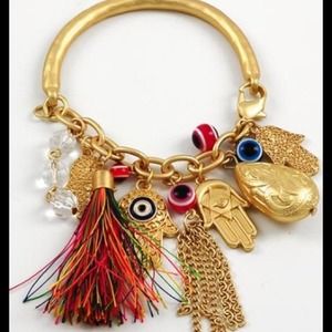 Hamsa Evil Eye Gold Bracelet