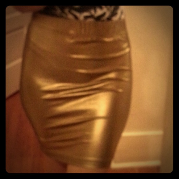 Gold mini skirt SOLD*