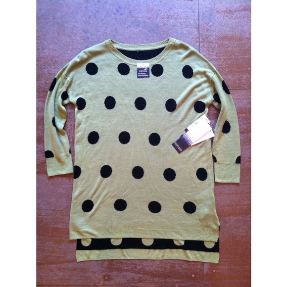 Kensie Polka-dot Reversible Sweater