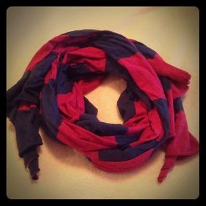 American Eagle Rugby Striped Pink and Navy Scarf