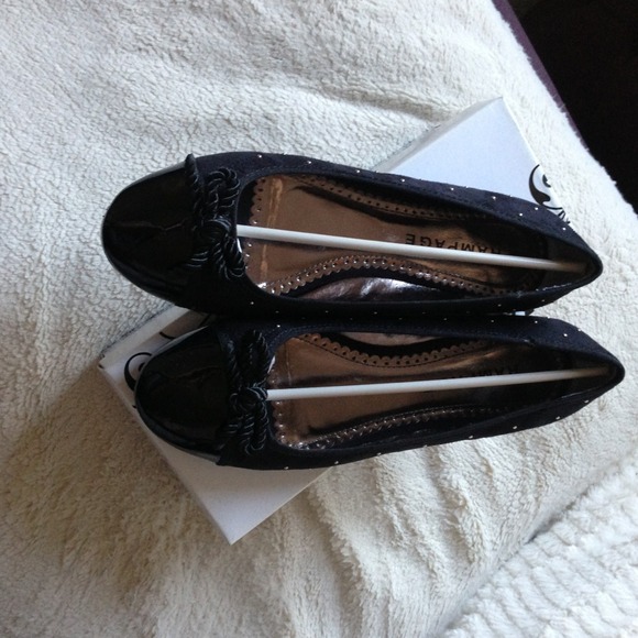 Rampage Studded Ballerina Flats (Black) - Picture 2 of 4