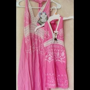 Long dresses 1 m pink 1 s red 1 purple colored