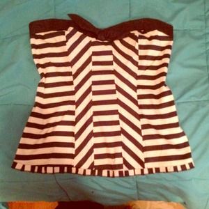 Corset navy and white