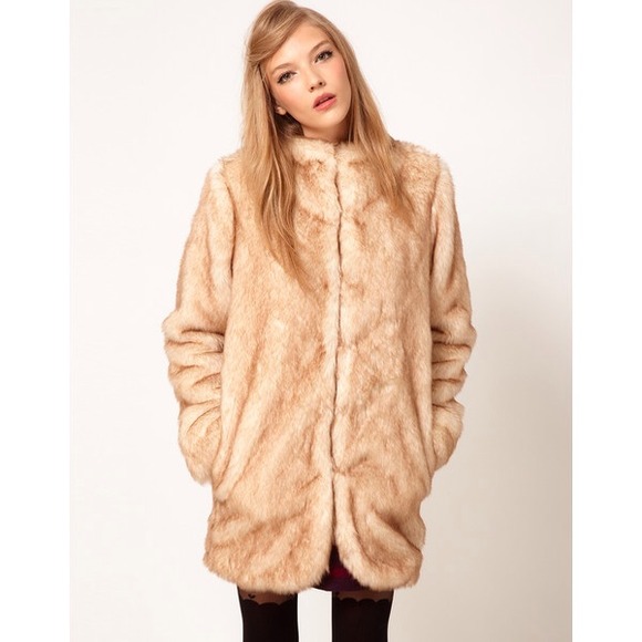 ASOS longline fur coat