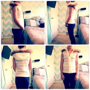 White puffer vest