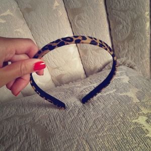 J crew faux leopard fur headband, never used!