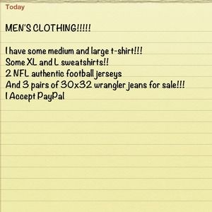 Jeans, shirts, sweatshirts, jerseys, watch, shoes