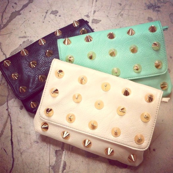Studded wallet/clutch.