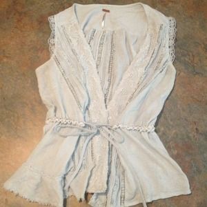 Free people tie/snap vest