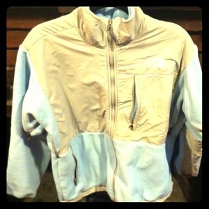 North face Denali grey/ baby blue