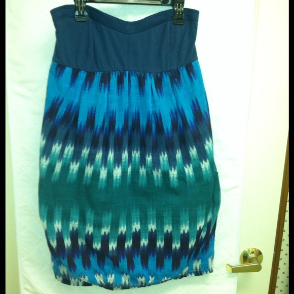 Navy and Turquoise Billabong Tribal Print Dress - Picture 1 of 3