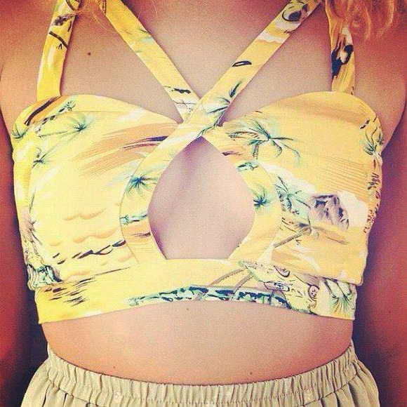 Palm tree crop top